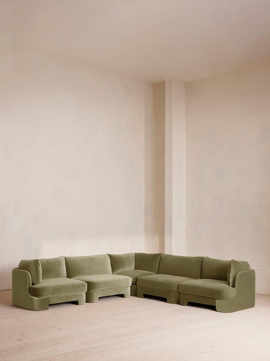 Odell Modular Sofa - Corner Sofa - Velvet - Lichen - Listing - Image 1