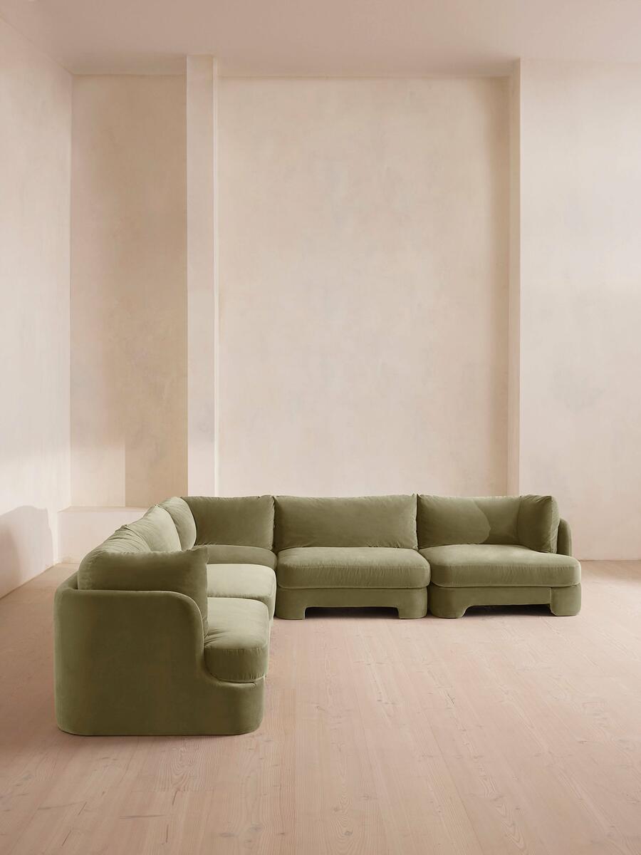 Odell Modular Sofa - Corner Sofa - Velvet - Lichen - Listing - Image 2