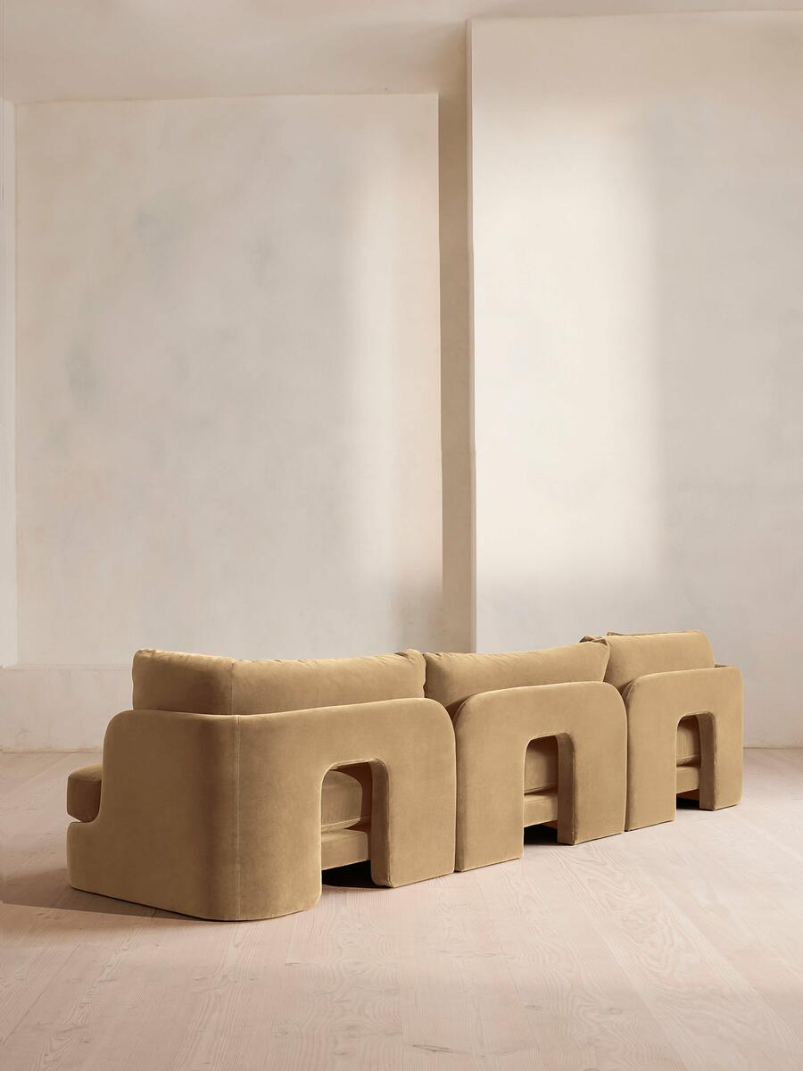 Odell Modular Sofa - Four Seater - Velvet - Camel - Images - Image 3