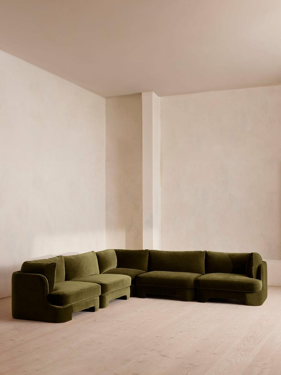 Odell Modular Sofa - Corner Sofa - Velvet - Olive - Images - Image 3