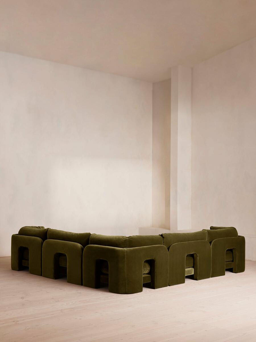Odell Modular Sofa - Corner Sofa - Velvet - Olive - Images - Image 4