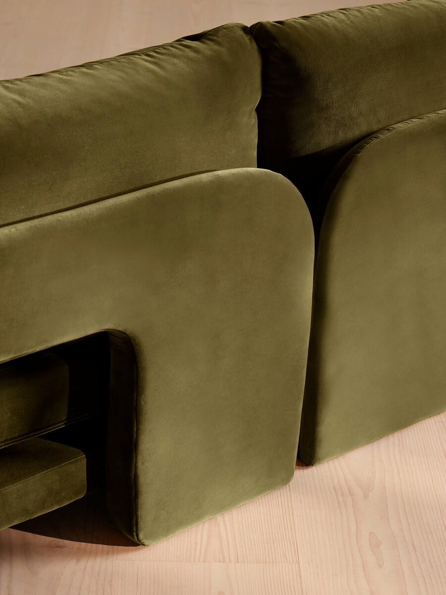 Odell Modular Sofa - Corner Sofa - Velvet - Olive - Images - Image 6