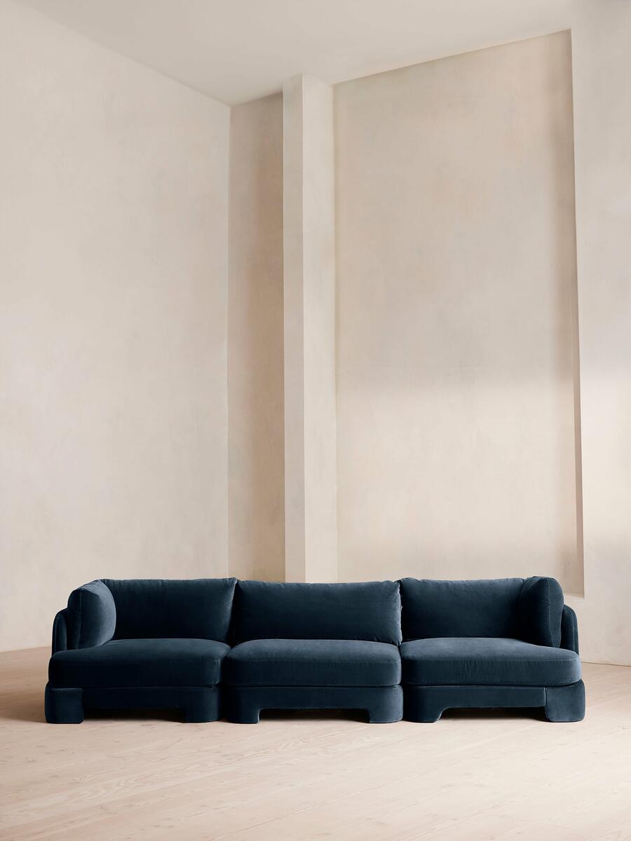 Odell Modular Sofa - Four Seater - Velvet - Royal Blue - Listing - Image 1