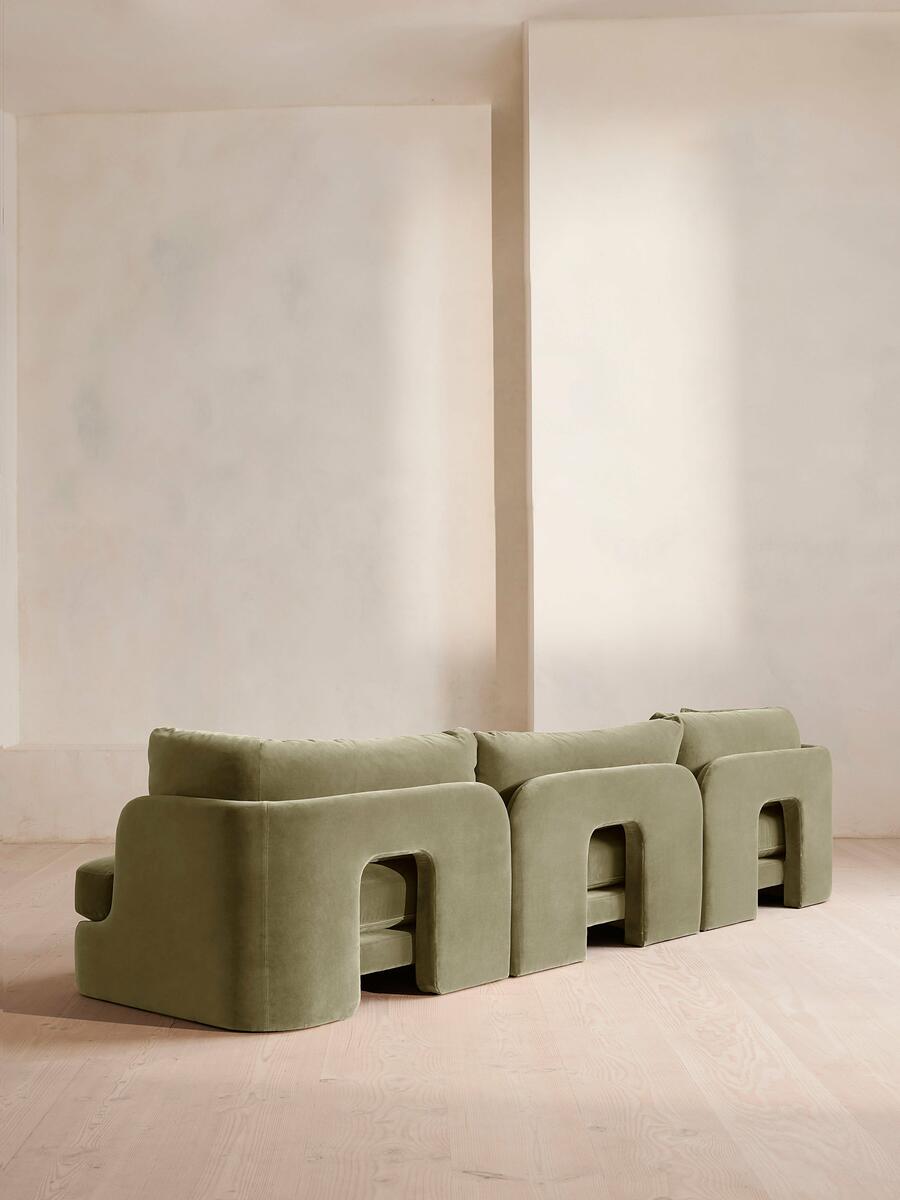 Odell Modular Sofa - Four Seater - Velvet - Lichen - Images - Image 3