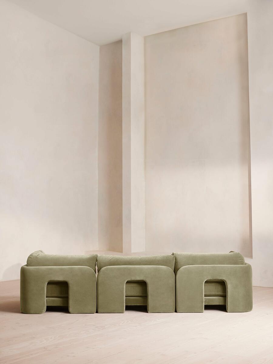 Odell Modular Sofa - Four Seater - Velvet - Lichen - Images - Image 4