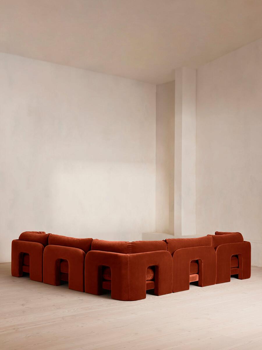 Odell Modular Sofa - Corner Sofa - Velvet - Rust - Images - Image 4