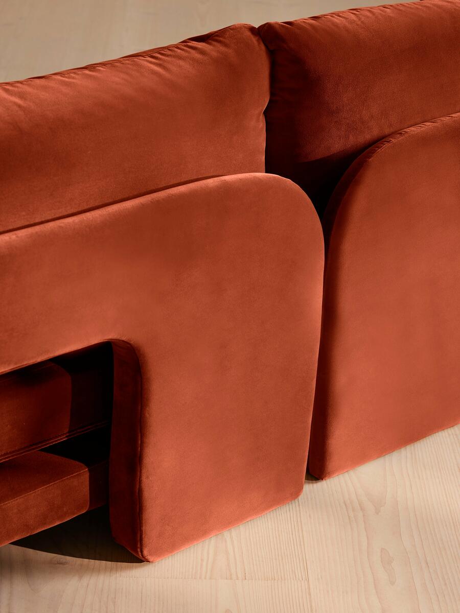 Odell Modular Sofa - Corner Sofa - Velvet - Rust - Images - Image 6