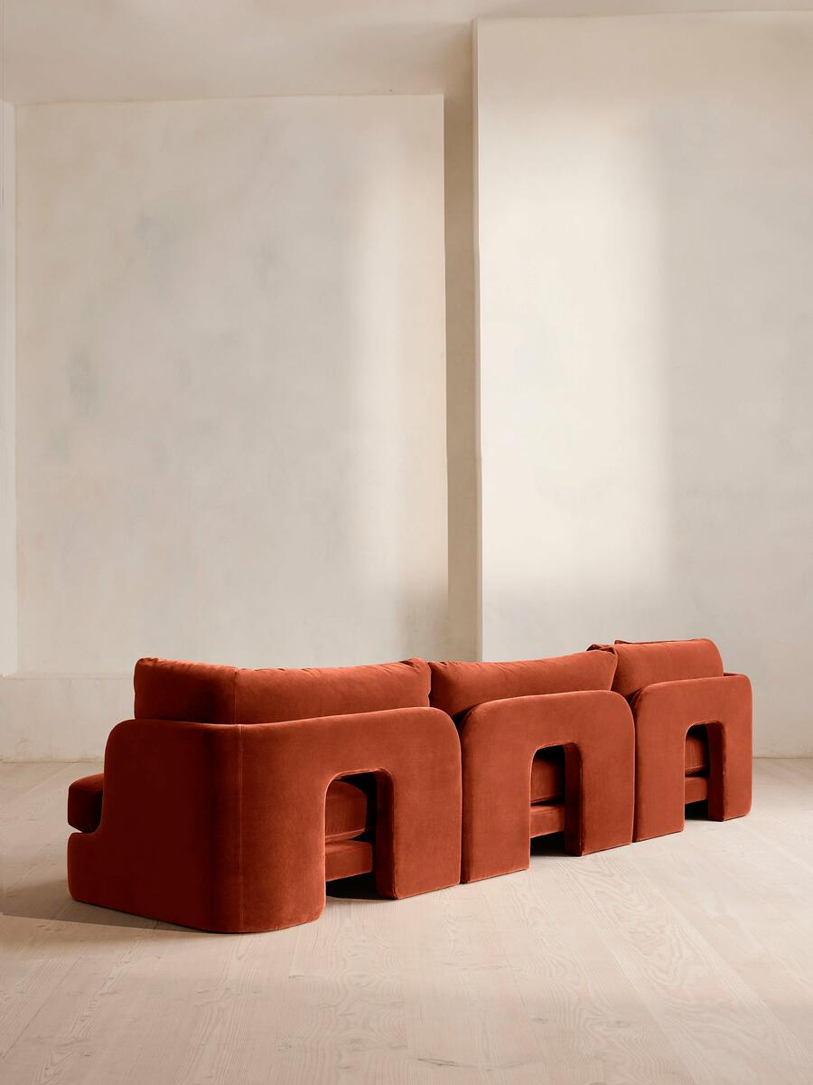 Odell Modular Sofa - Four Seater - Velvet - Rust - Images - Image 3