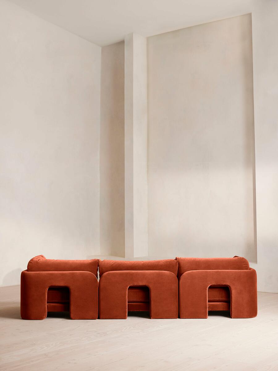 Odell Modular Sofa - Four Seater - Velvet - Rust - Images - Image 4