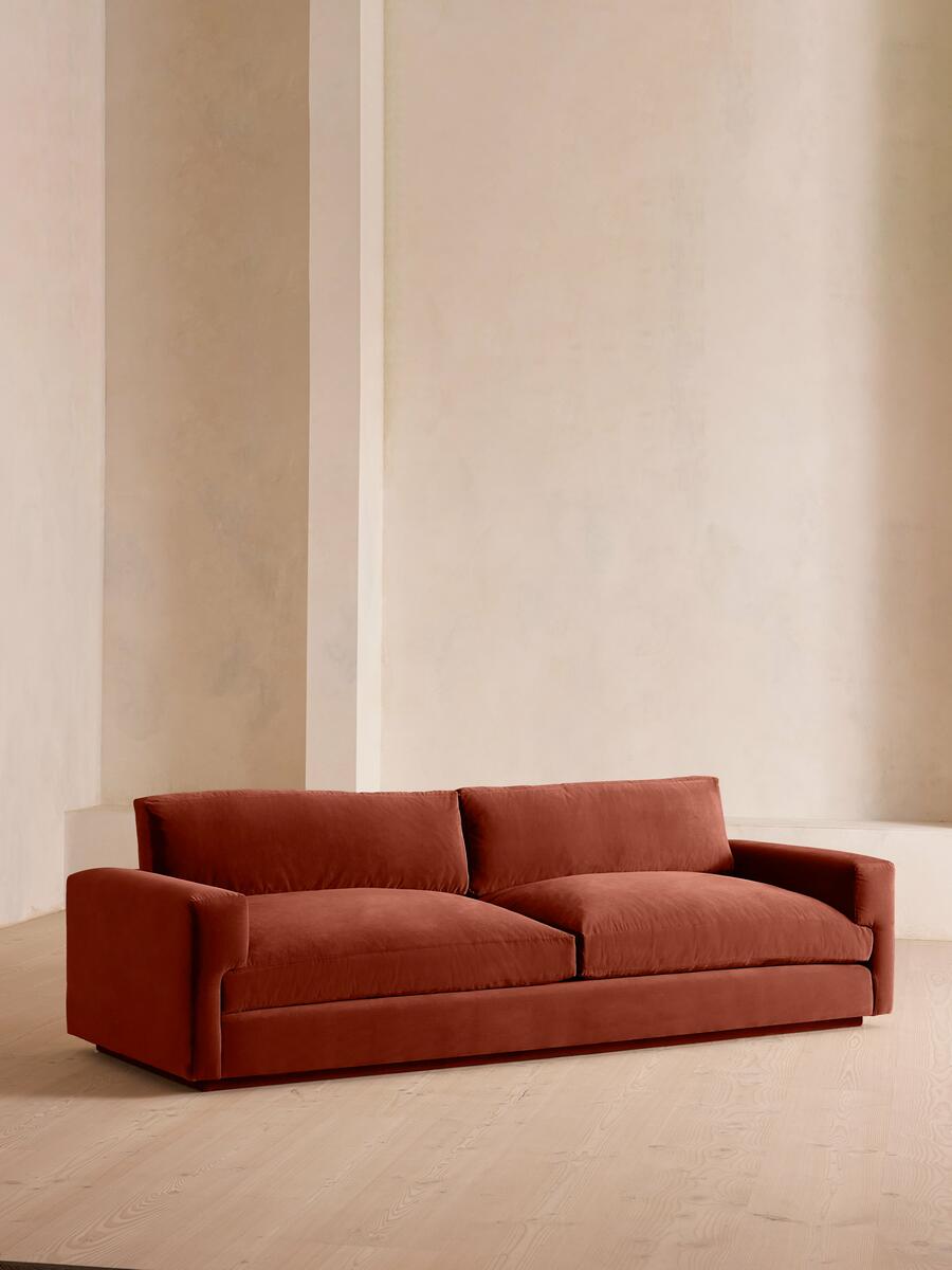 Mossley Four Seater Sofa - Velvet Rust - Listing - Image 1