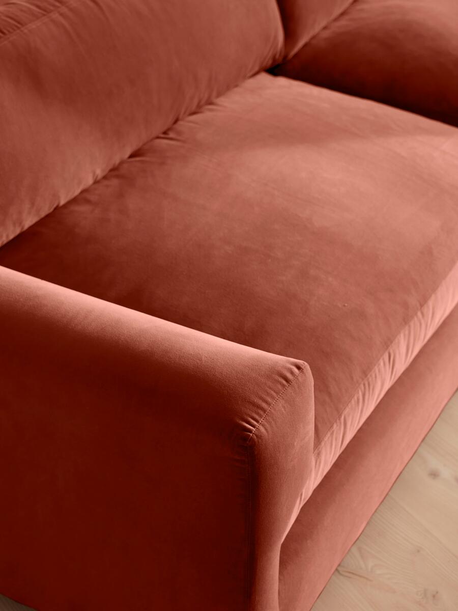 Mossley Four Seater Sofa - Velvet Rust - Images - Image 6