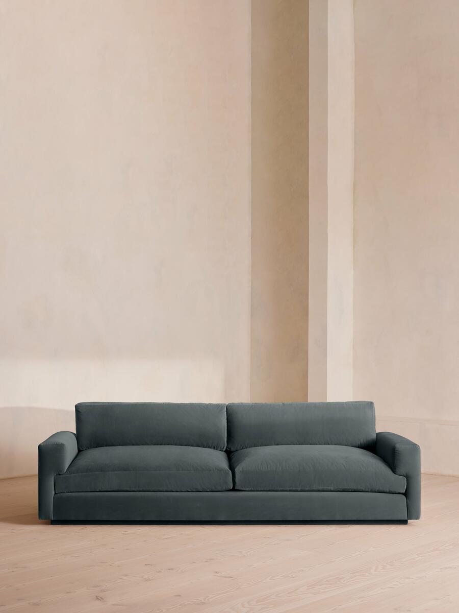Mossley Four Seater Sofa - Velvet - Grey Blue - Listing - Image 2