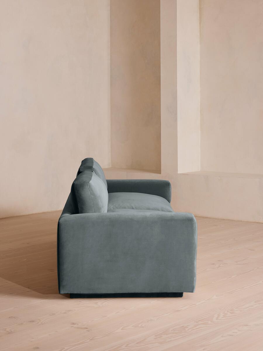Mossley Four Seater Sofa - Velvet - Grey Blue - Images - Image 3