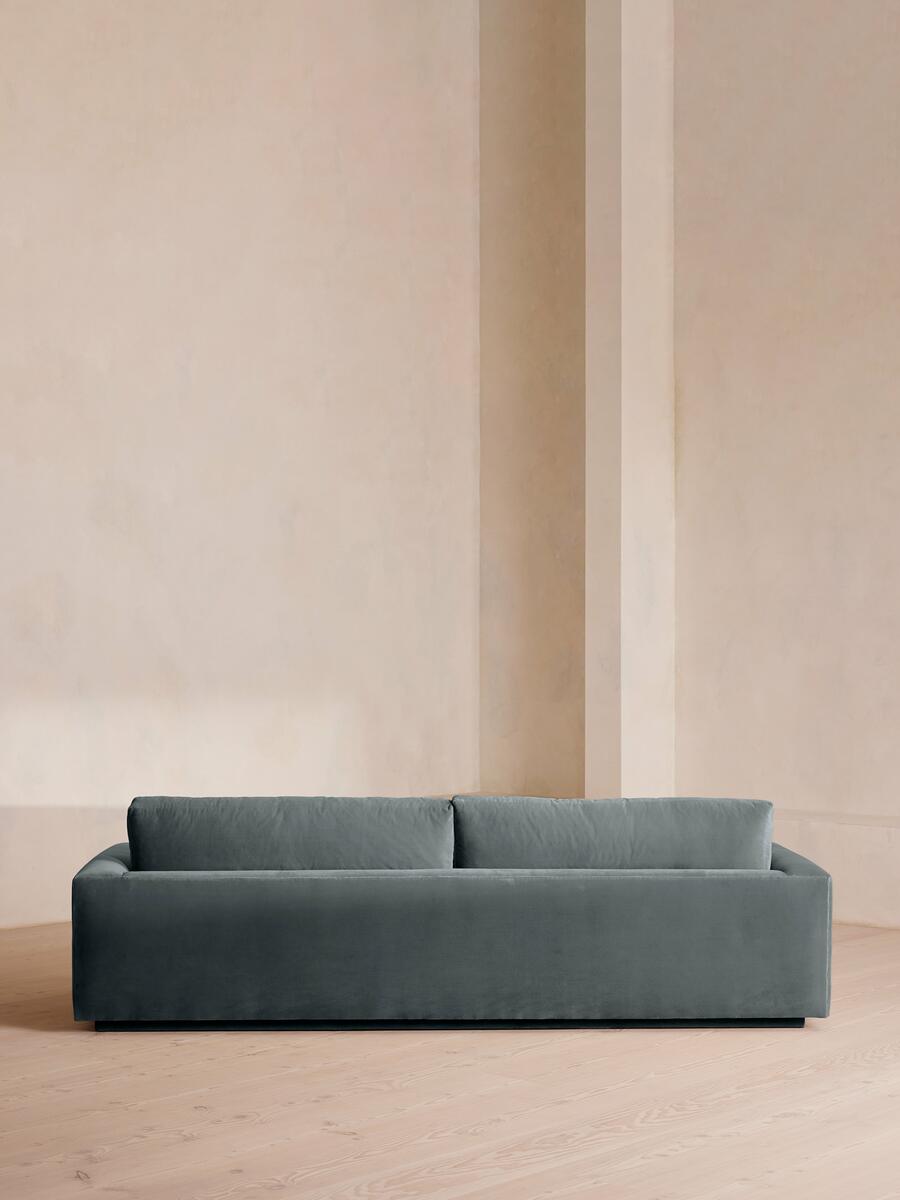 Mossley Four Seater Sofa - Velvet - Grey Blue - Images - Image 4