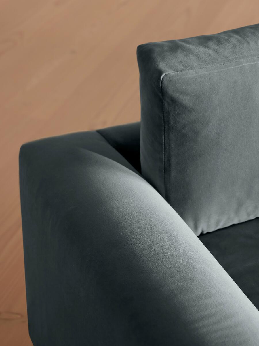 Mossley Four Seater Sofa - Velvet - Grey Blue - Images - Image 5
