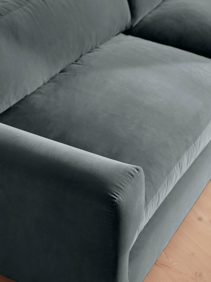 Mossley Four Seater Sofa - Velvet - Grey Blue - Images - Image 6