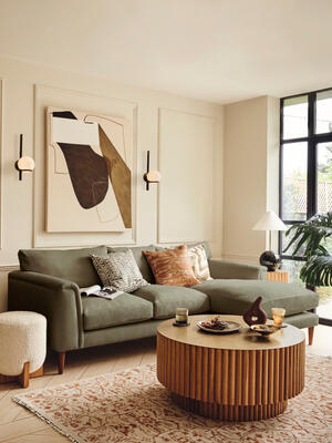 Reya Chaise-end Sofa - Linen - Sage - Listing Image