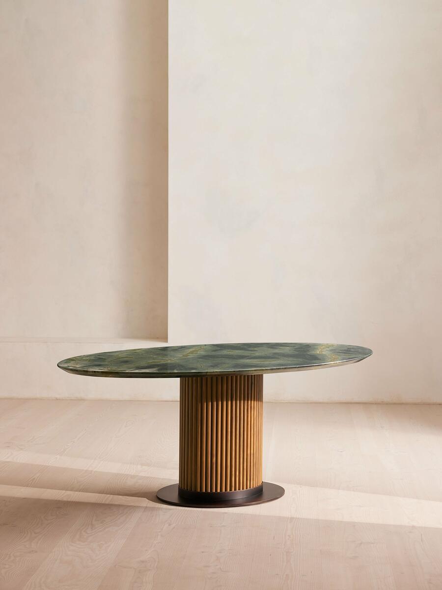 Murcell Oval Dining Table - Brazilian Green Marble - Listing - Image 2