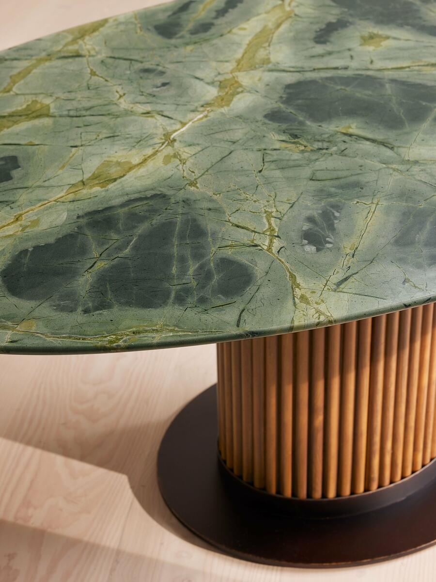 Murcell Oval Dining Table - Brazilian Green Marble - Images - Image 6