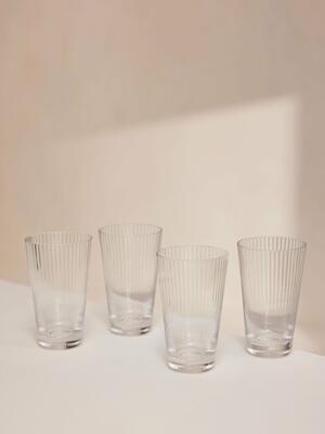 Fluted Highball Glass - Set of Four - Hover Image