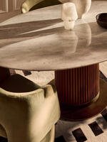Murcell Oval Dining Table - Carrara Marble - Lifestyle - Thumbnail 2