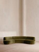 Aline Serpentine Modular Sofa - Four Seater - Olive Velvet - Listing - Thumbnail 1