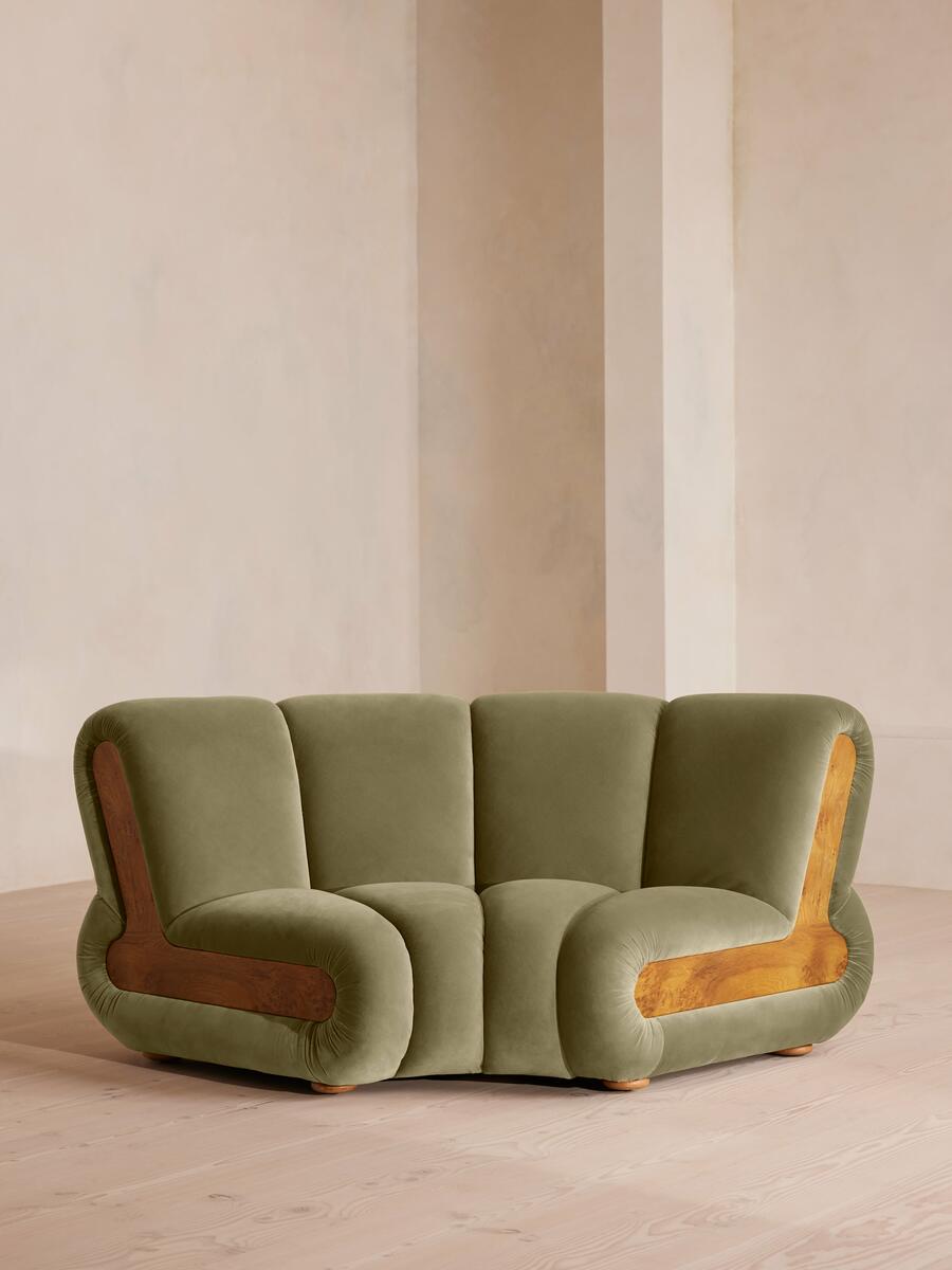 Noelle Modular Curved Armchair - Velvet Lichen - Listing - Image 2
