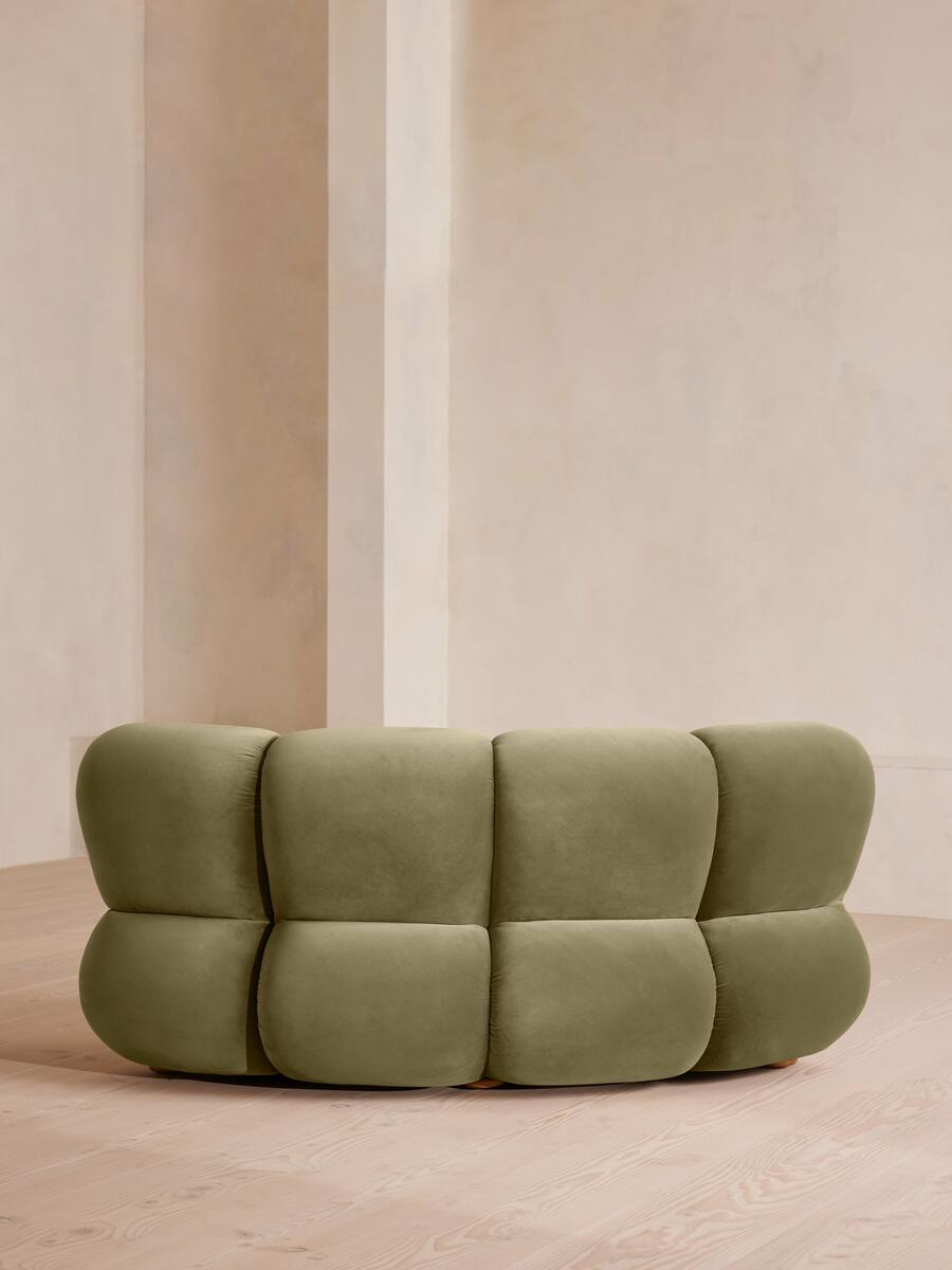 Noelle Modular Curved Armchair - Velvet Lichen - Images - Image 4