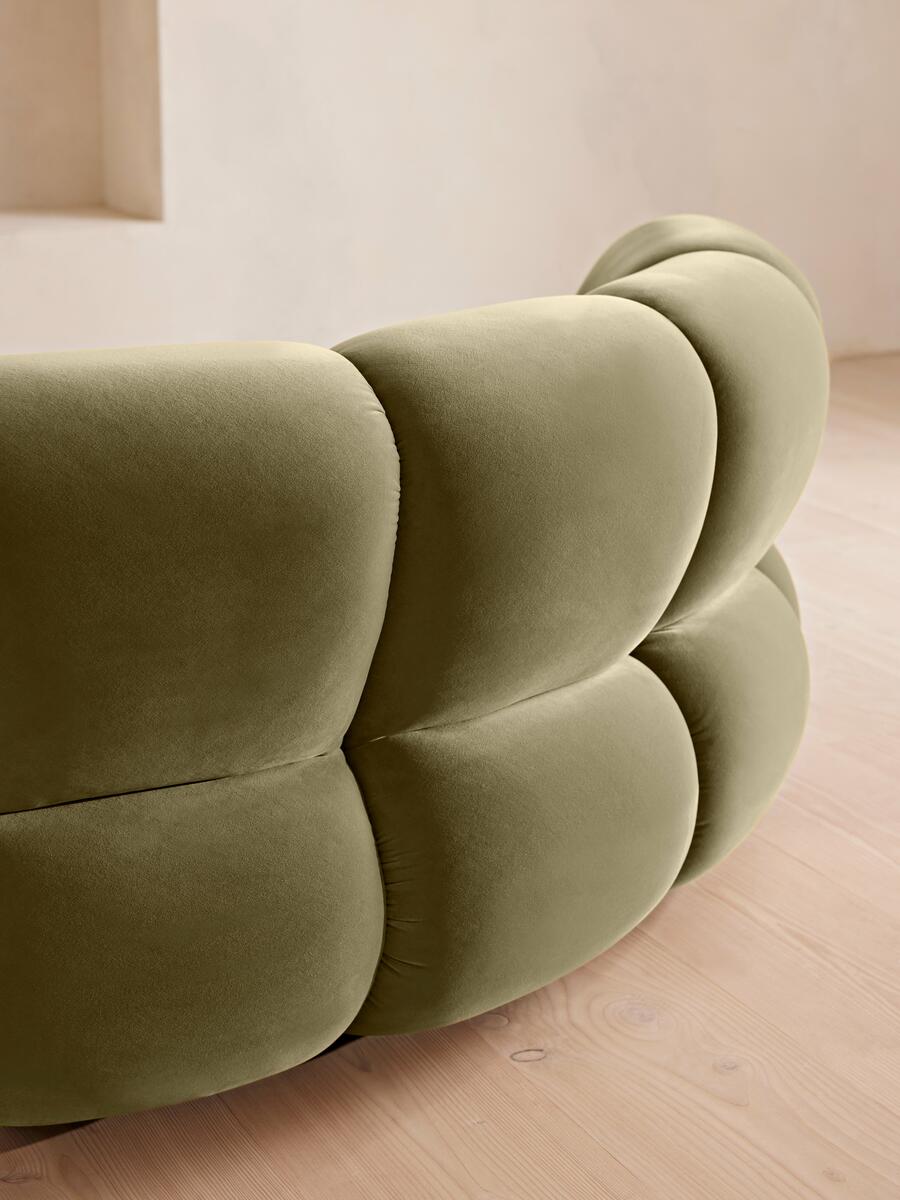 Noelle Modular Curved Armchair - Velvet Lichen - Images - Image 5