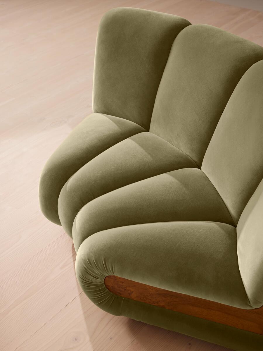 Noelle Modular Curved Armchair - Velvet Lichen - Images - Image 6