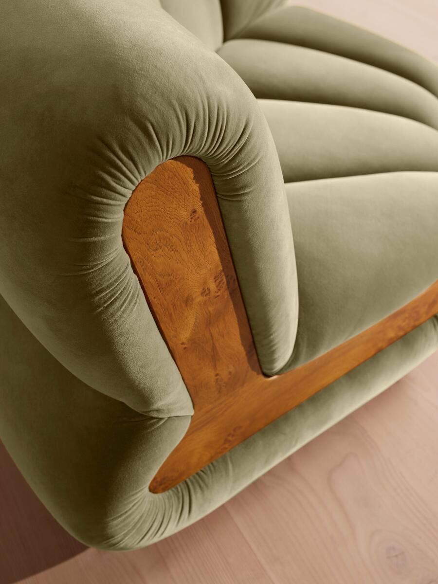 Noelle Modular Curved Armchair - Velvet Lichen - Images - Image 7