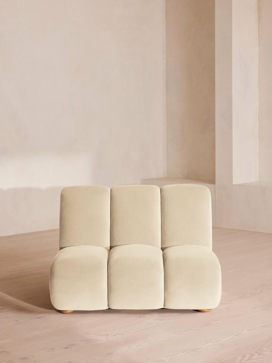 Noelle Modular Armchair - Velvet Porcelain - Listing - Image 2