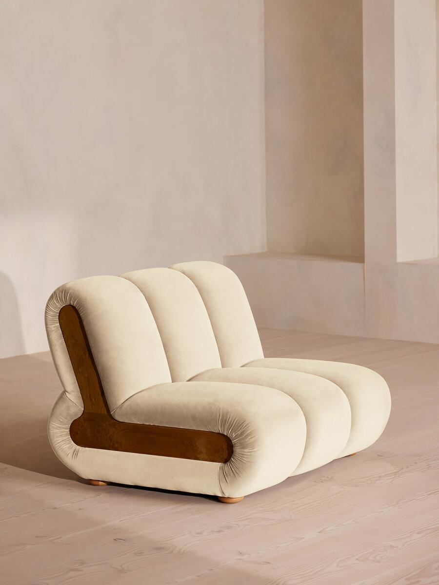 Noelle Modular Armchair - Velvet Porcelain - Listing - Image 1