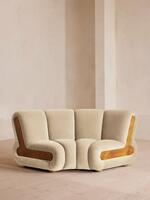 Noelle Modular Curved Armchair - Velvet Porcelain - Listing - Thumbnail 2