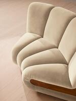 Noelle Modular Curved Armchair - Velvet Porcelain - Images - Thumbnail 6