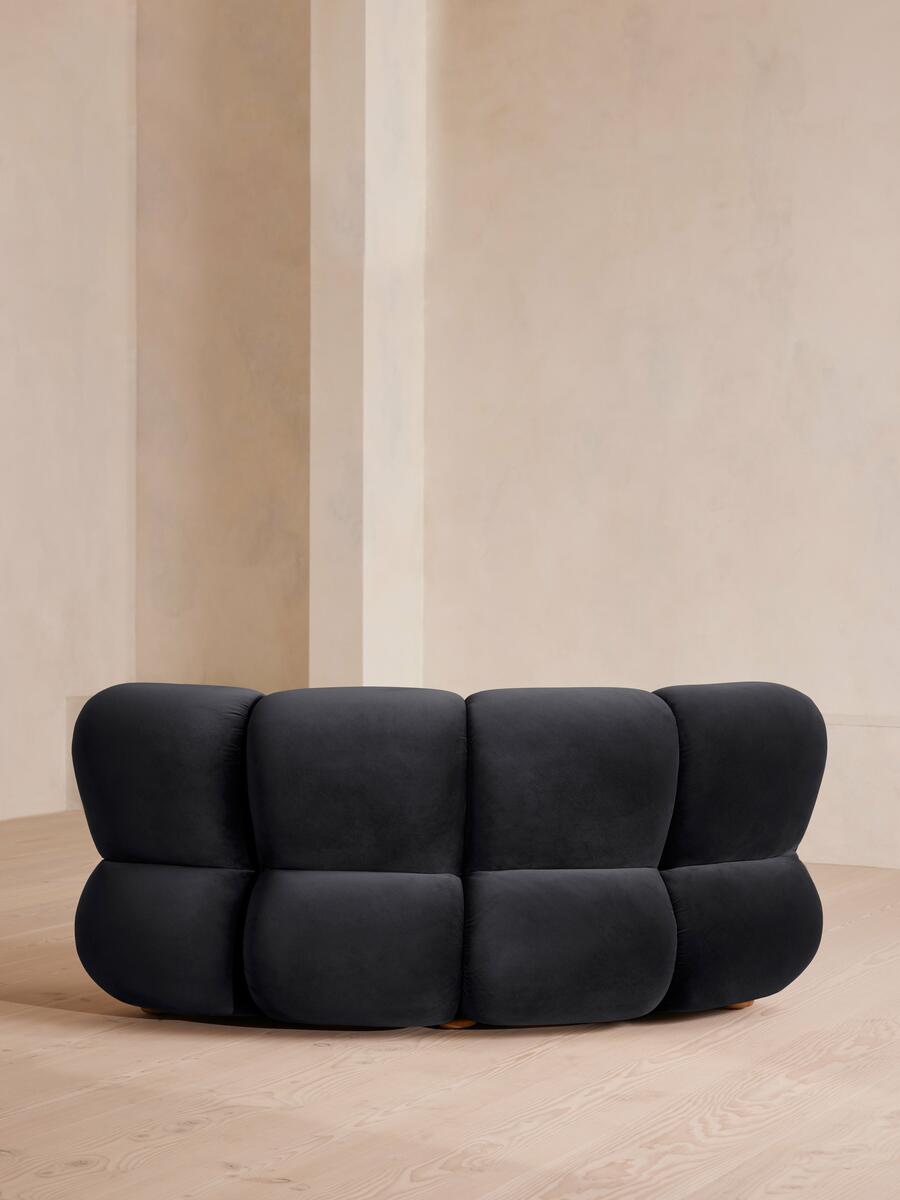 Noelle Modular Curved Armchair - Velvet Royal Blue - Images - Image 4