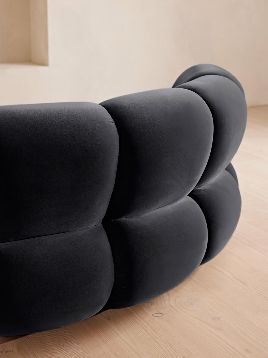 Noelle Modular Curved Armchair - Velvet Royal Blue - Images - Image 5