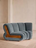 Noelle Modular Curved Armchair - Velvet Grey Blue - Listing - Thumbnail 1
