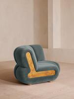 Noelle Modular Curved Armchair - Velvet Grey Blue - Images - Thumbnail 3