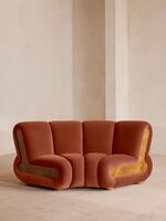 Noelle Modular Curved Armchair - Velvet Rust - Listing - Thumbnail 2