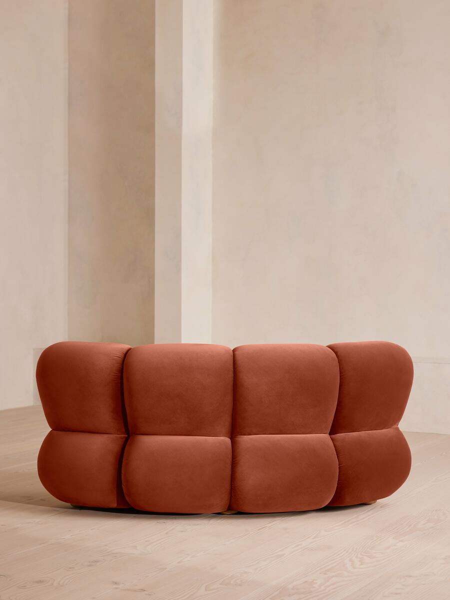 Noelle Modular Curved Armchair - Velvet Rust - Images - Image 4