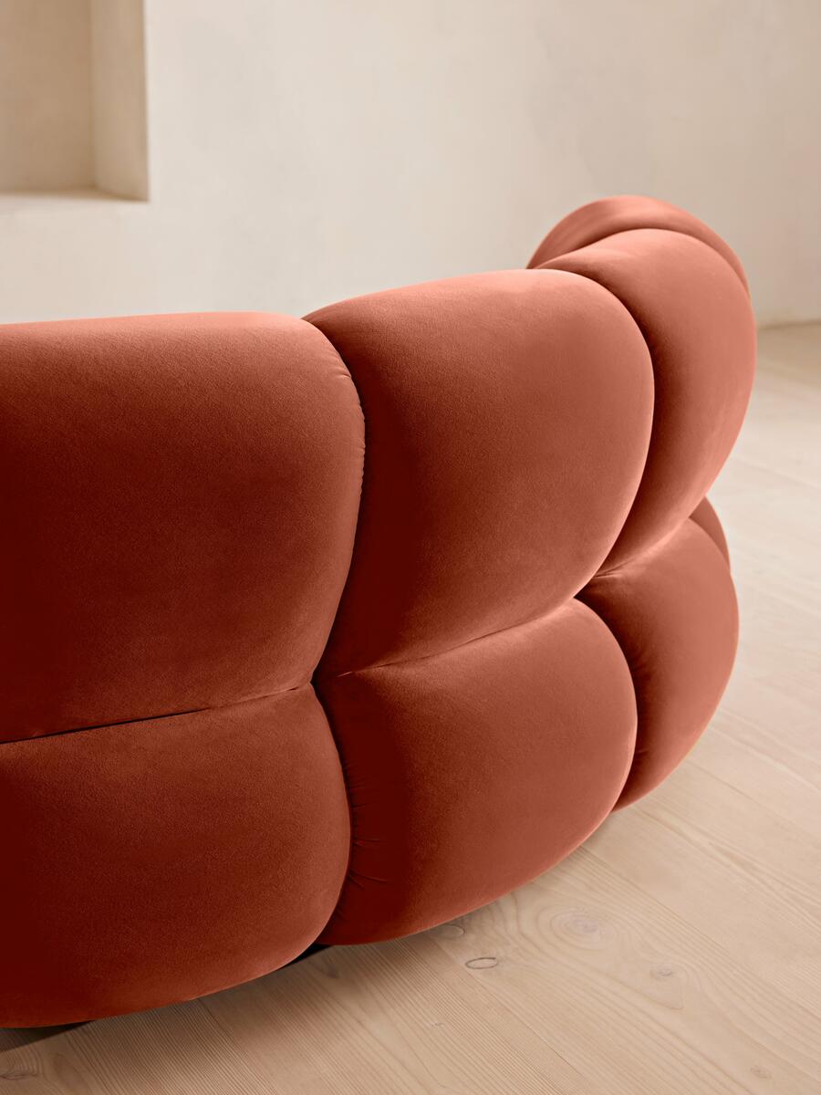 Noelle Modular Curved Armchair - Velvet Rust - Images - Image 5