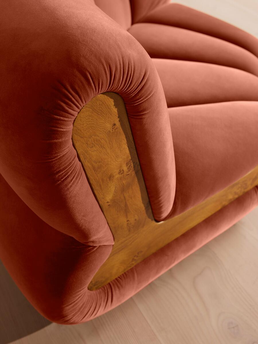 Noelle Modular Curved Armchair - Velvet Rust - Images - Image 7