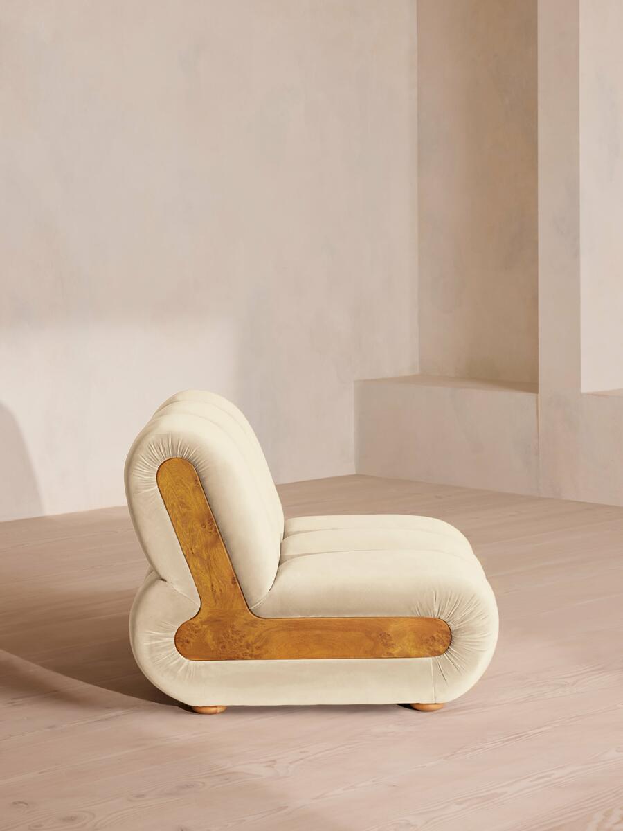 Noelle Modular Armchair - Velvet Porcelain - Images - Image 3
