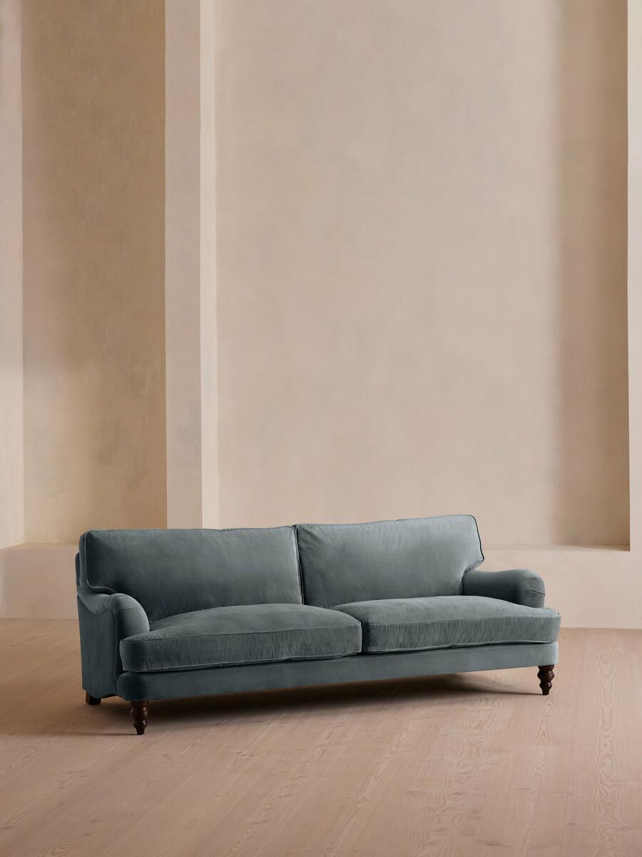 Arundel Four Seater Sofa - Velvet - Grey Blue - Listing - Image 2