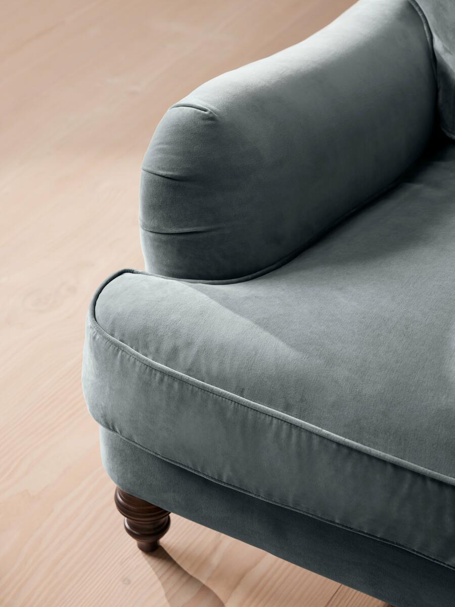 Arundel Four Seater Sofa - Velvet - Grey Blue - Images - Image 5