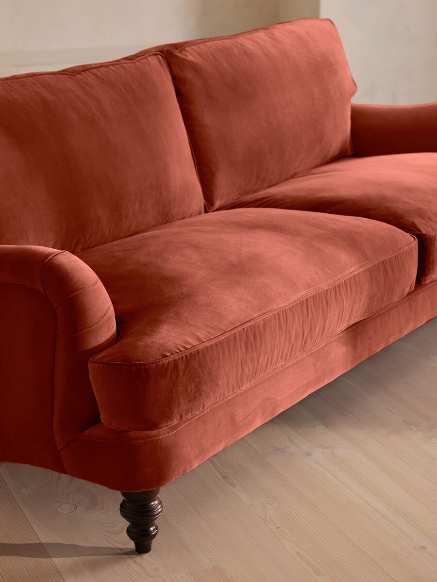 Arundel Four Seater Sofa - Velvet - Rust - Images - Image 6