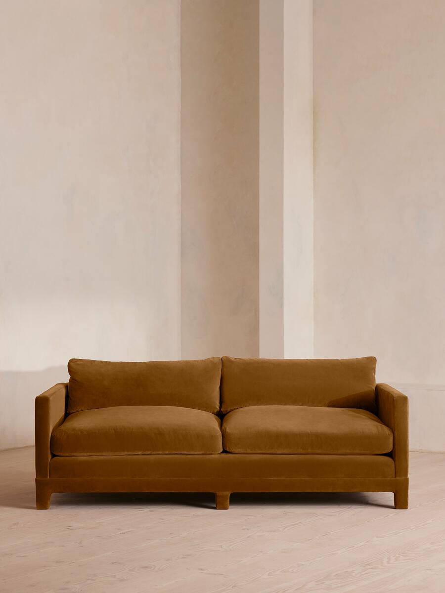 Ashford Three Seater Sofa - Velvet - Mustard - Listing - Image 1