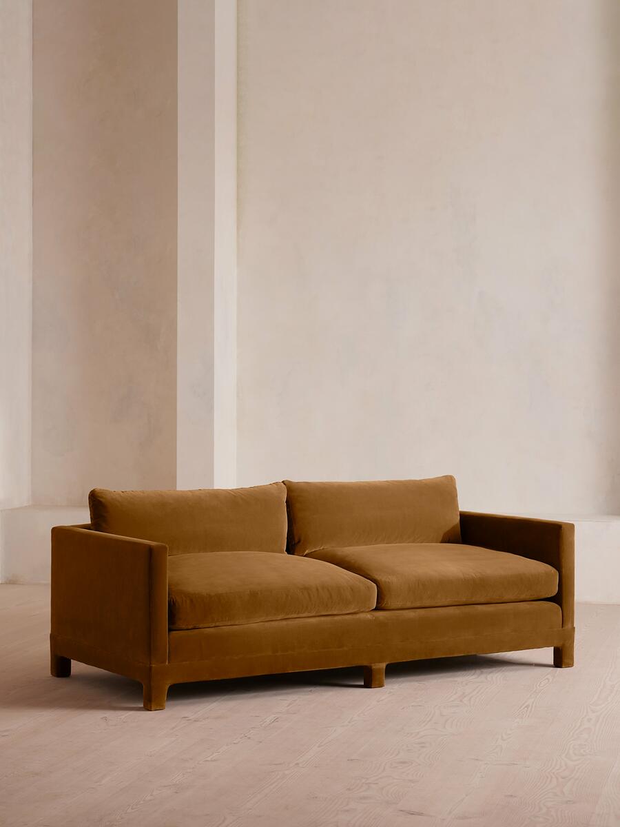 Ashford Three Seater Sofa - Velvet - Mustard - Listing - Image 2