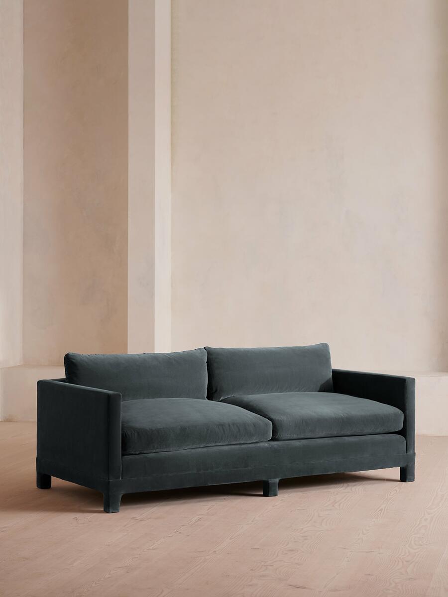 Ashford Three Seater Sofa - Velvet - Grey Blue - Listing - Image 2